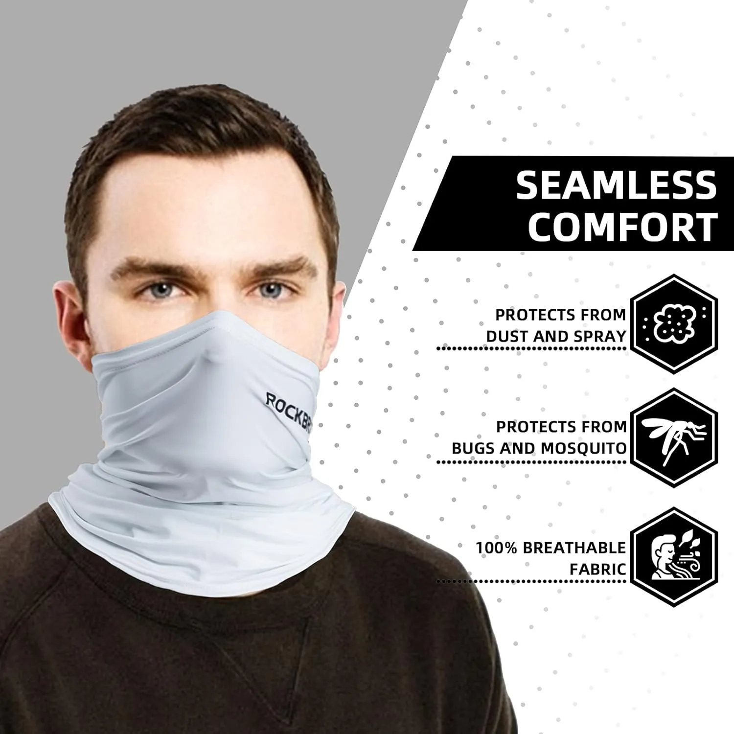 ROCKBROS Cooling Neck Gaiter Bandana Face Mask for Men Neck Gaiters Summer Half Face Scarf Cover Sun UV Protection