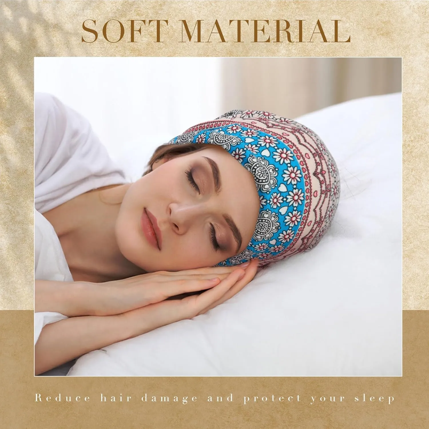 SATINIOR 5 Pieces Women's Slouchy Beanie Chemo Hat Stretch Cancer Head Wraps Sleep Head Scarf for Cancer Patient