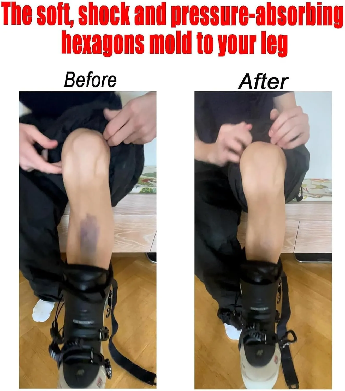 Ski Shin Guards, Frost Armours Ski Shields, Shin Defender Shin Guards, Shinbang Protector 2.0, Compression Sleeve with Honeycomb Pads, Breathable Elastic Anti-Collision Leggings for Skiing