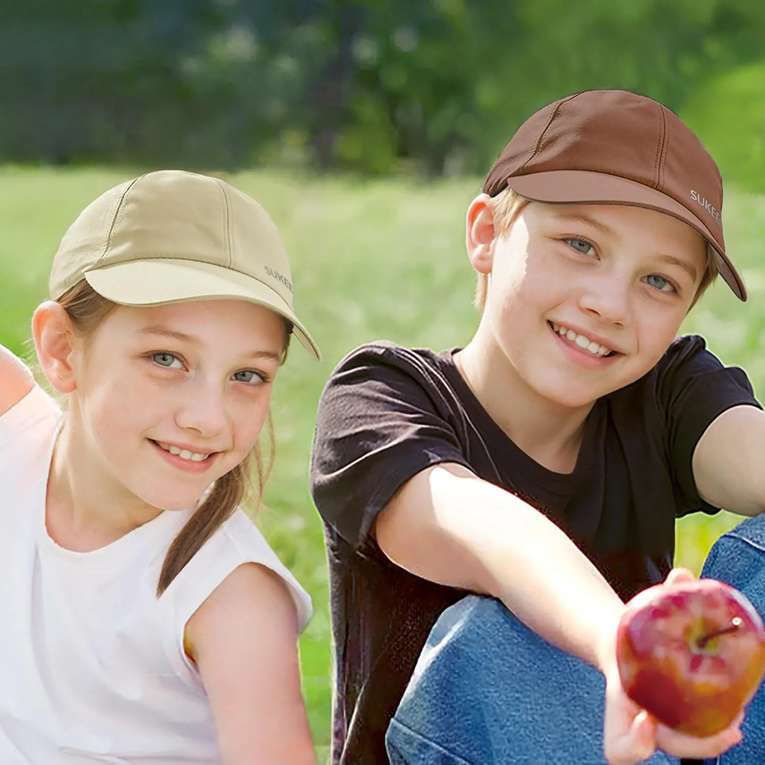 Sukeen Kids Sun Hats for Girls Boys Quick Drying Baseball Cap Lightweight Sun Protection Hat for Outdoor Activity