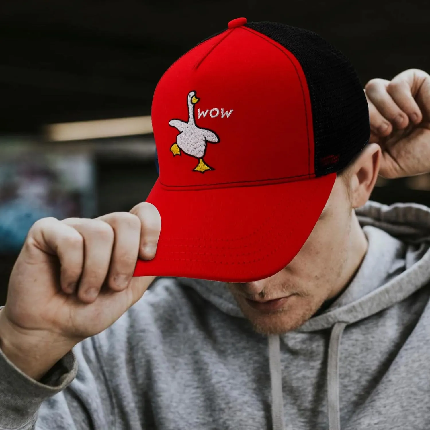 Unisex Trucker Adjustable Mesh Baseball Cap Dad Hat for Men Women Breathable Mesh Side with Stainless Steel Cap Buckle