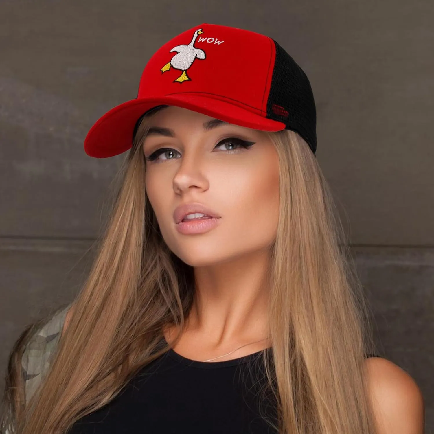Unisex Trucker Adjustable Mesh Baseball Cap Dad Hat for Men Women Breathable Mesh Side with Stainless Steel Cap Buckle
