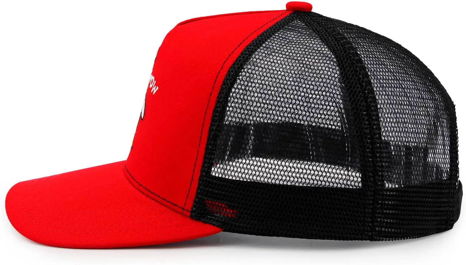 Unisex Trucker Adjustable Mesh Baseball Cap Dad Hat for Men Women Breathable Mesh Side with Stainless Steel Cap Buckle