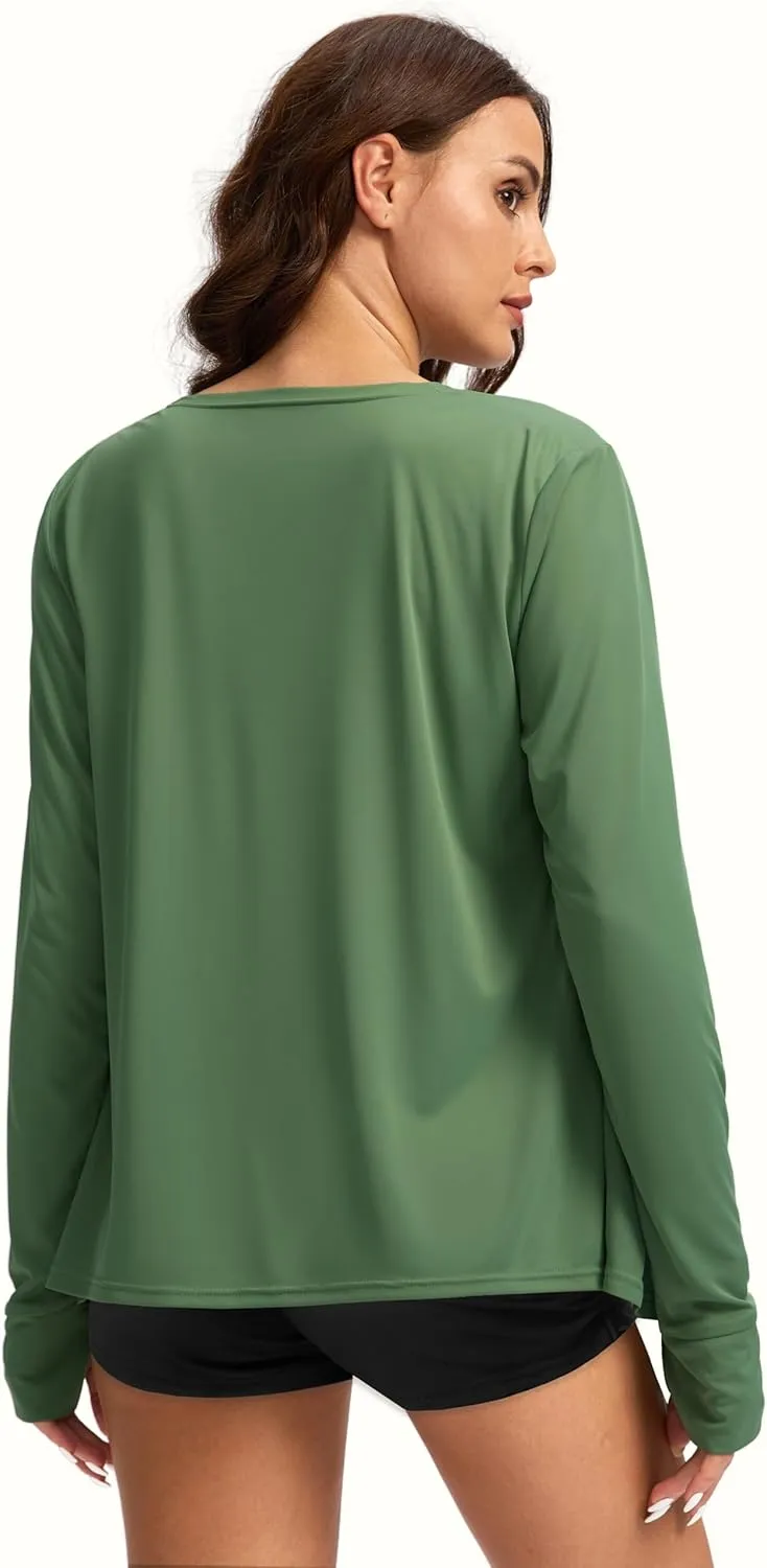 Women's UPF 50  Sun Shirt Long Sleeve UV Sun Protection Shirts Lightweight Cardigan for Women with Pockets SPF Swim Cover Up