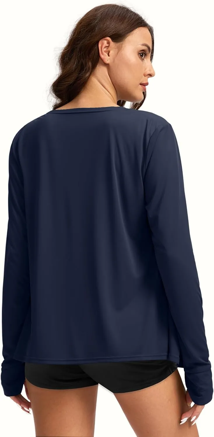 Women's UPF 50  Sun Shirt Long Sleeve UV Sun Protection Shirts Lightweight Cardigan for Women with Pockets SPF Swim Cover Up