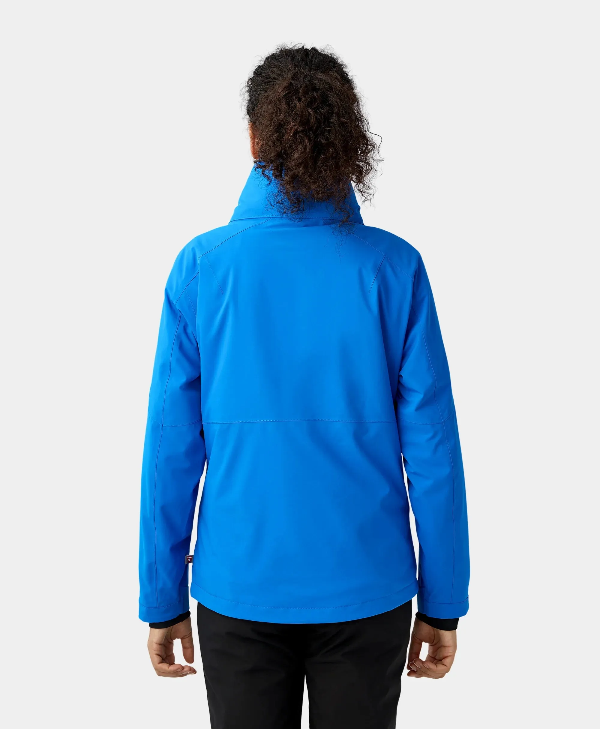 Women's Waterproof Heated Ski Jacket - Black / Blue