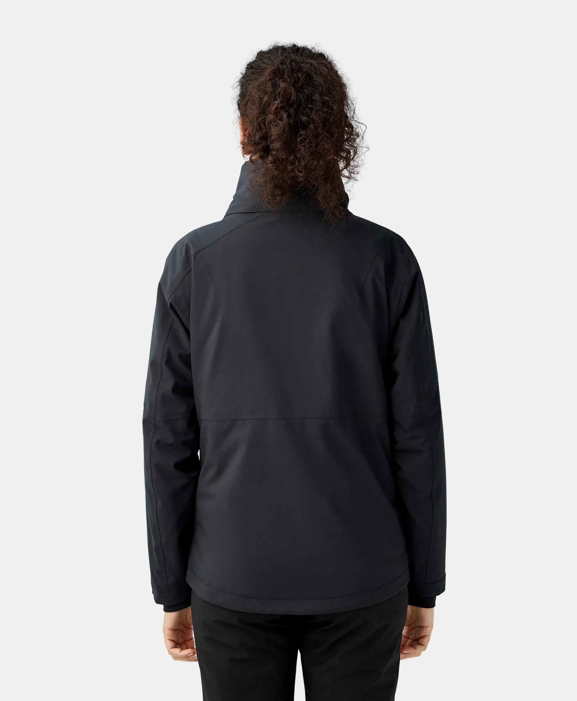 Women's Waterproof Heated Ski Jacket - Black / Blue