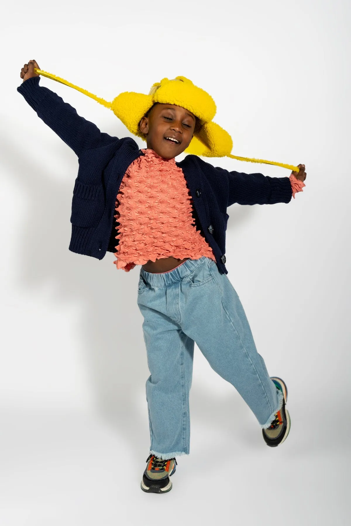 YELLOW SHINY LEATHER EAR COVER HAT
